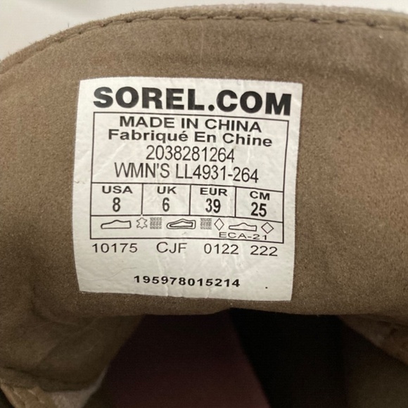Sorel PDX Women's Boots Leather Canvas Hidden Wedge Lace-Up Round Toe 8 EUC - Picture 13 of 14